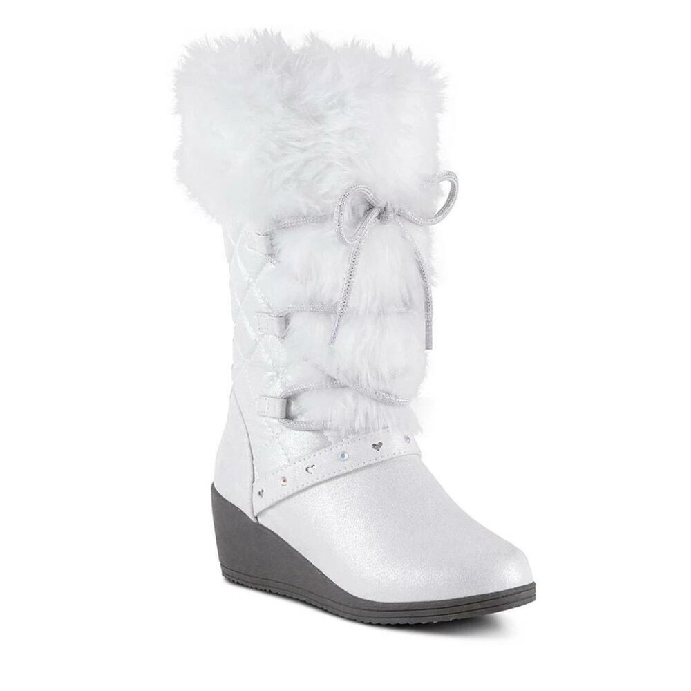 Piper  Little Girls' Rachaela cold weather WHITE Fashion wedge Boot NWT